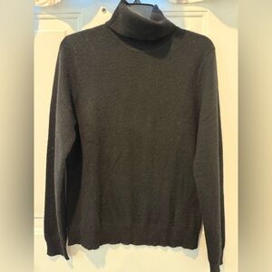 NWT Lord & Taylor 100% Cashmere Classic Black Turtleneck Long Sleeve Sweater PL